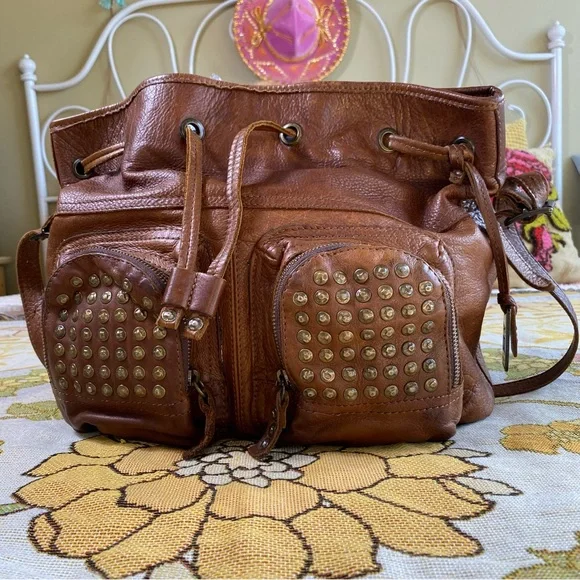 FRYE Brooke Studded Crossbody Drawstring Bag - Picture 7 of 14